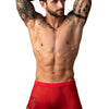 Man Wearing Red Male Power Mesh 2.0 Mini Short Front