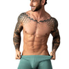 Man Wearing Green Male Power Eco Cozy Pouch Short front