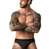 Man Wearing Male Power Ripple Moon Jock Black Front