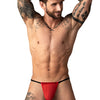 Man Wearing Red Male Power Mesh 2.0 G-String Front