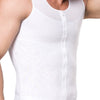 Man Wearing Man wearing White Tartarus Zip Up Body Shaper, Men's Firming Compression Vest