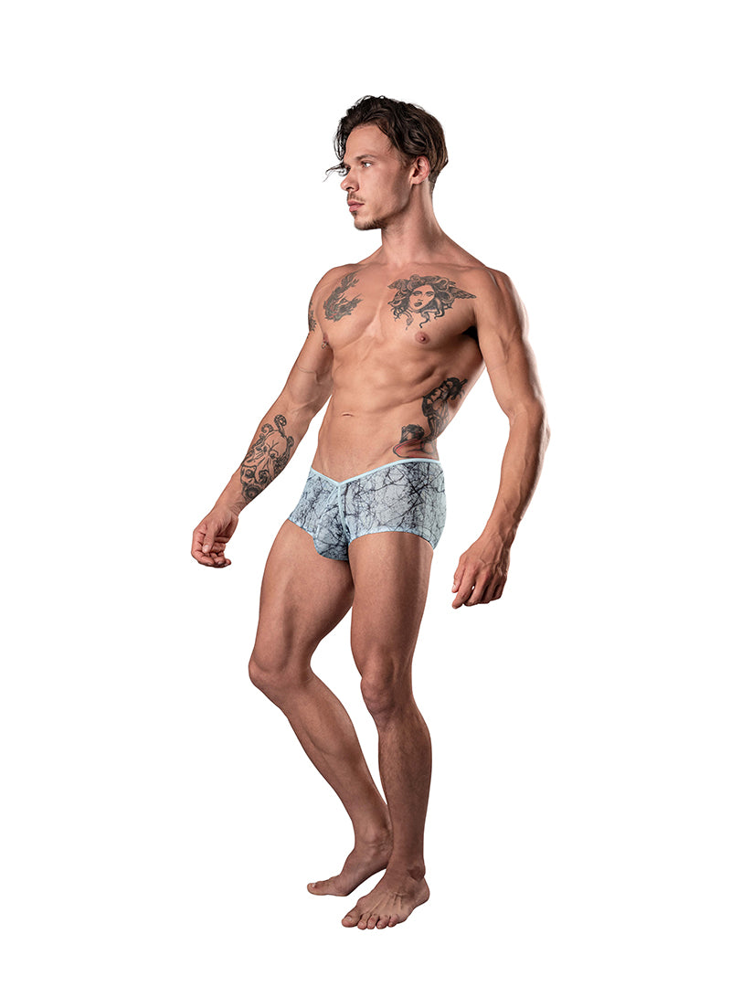 Male Power Marble Mesh Micro Mini Short