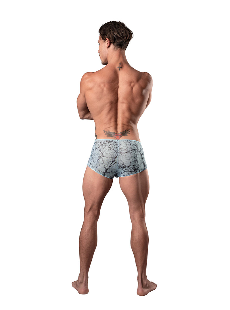 Male Power Marble Mesh Micro Mini Short