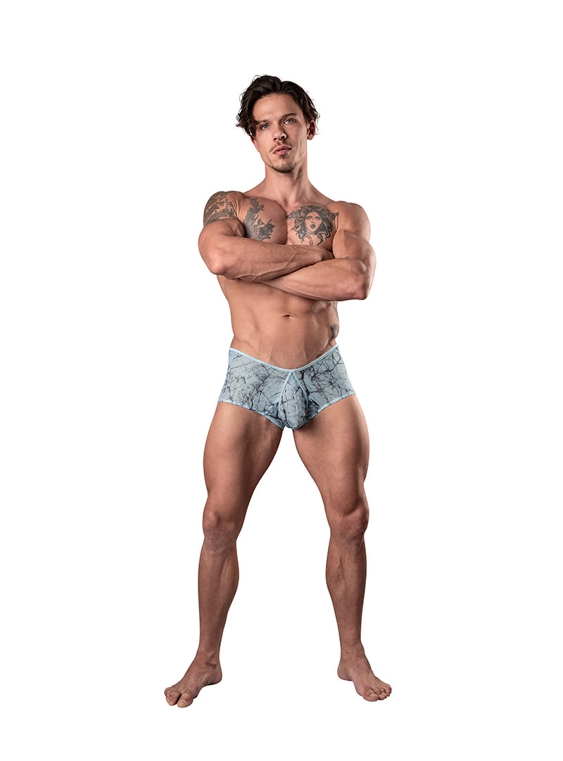 Male Power Marble Mesh Micro Mini Short