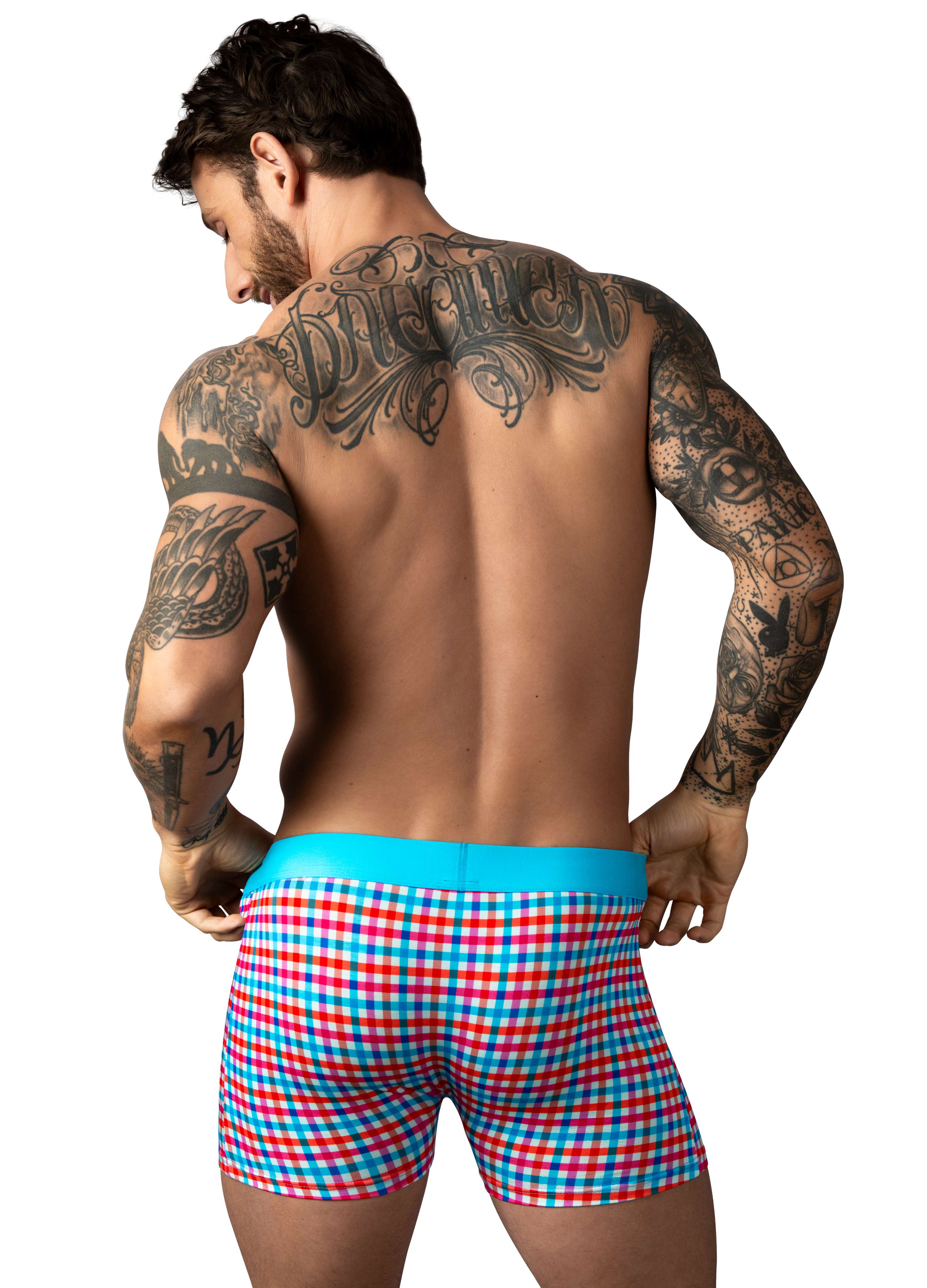 Male Power So Comfy Gingham Boxer Brief