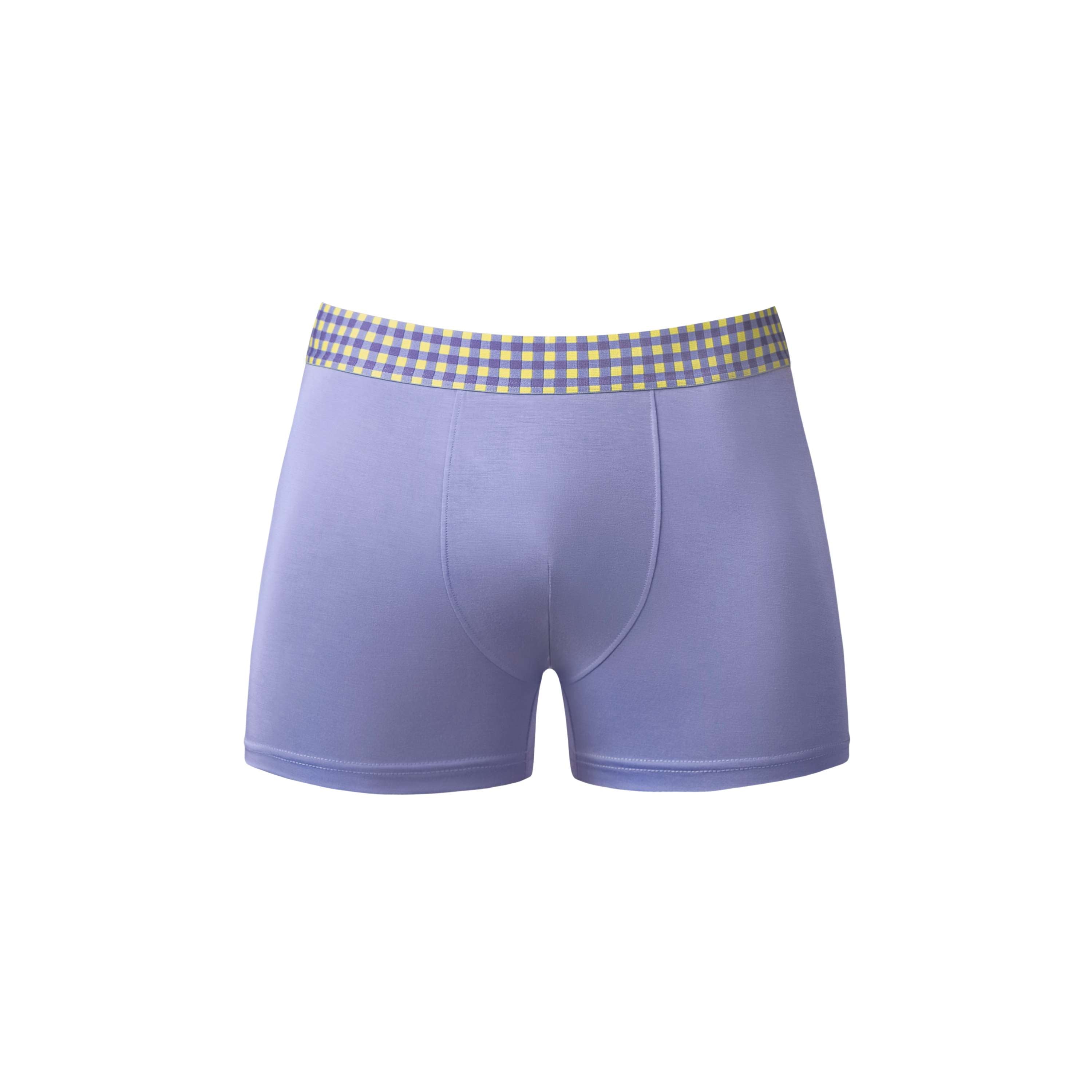 Male Power So Comfy Gingham Boxer Brief (Purple)