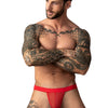 Man Wearing Red Male Power Mesh 2.0 Strappy Ring Jock Front