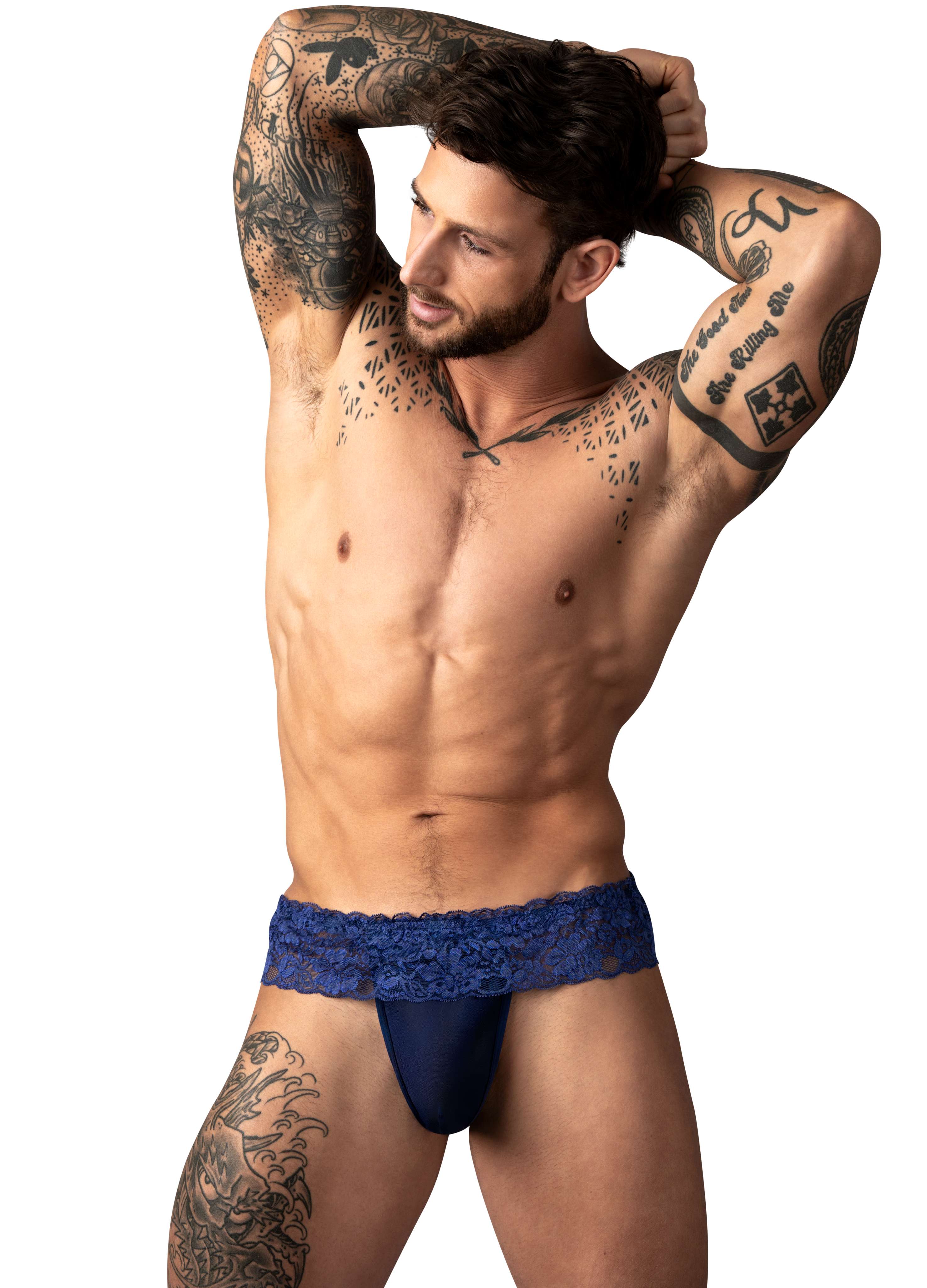 Male Power Sassy Lace Skirt Jock