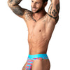 Man wearing Male Power So Comfy Gingham Thong Front
