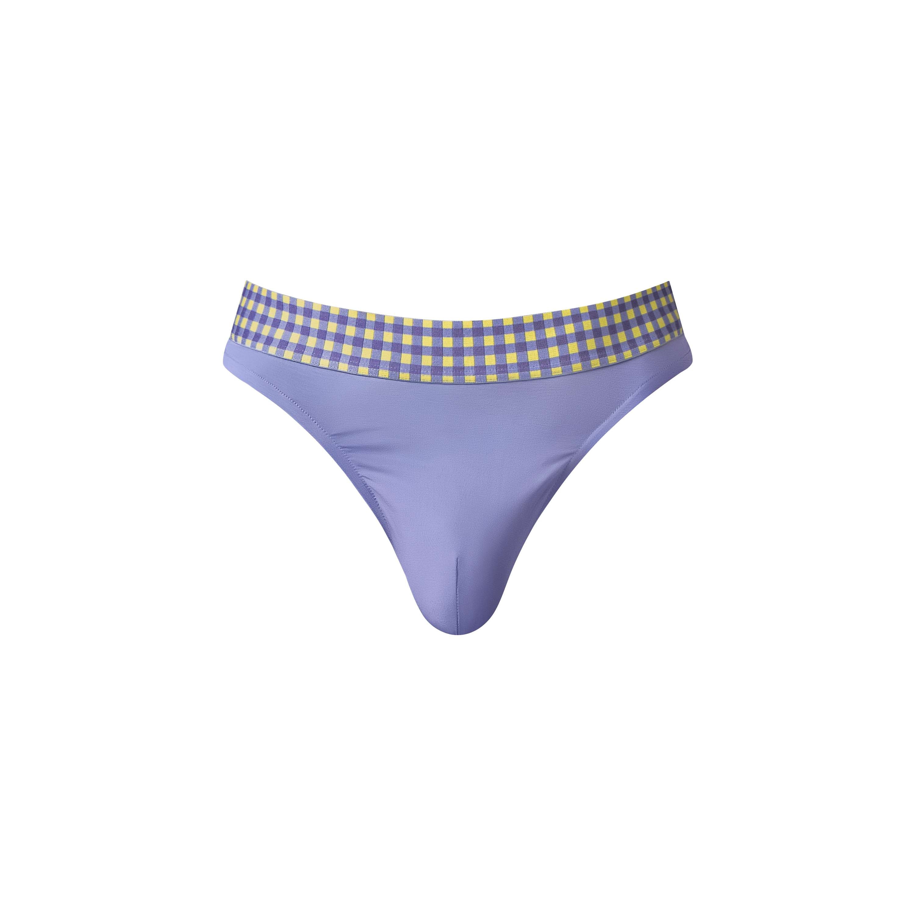 Male Power So Comfy Gingham Thong (Purple)