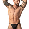 Man Wearing Male Power Ripple Micro V-String Front