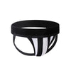 Black and white striped Fizx James Knit Jockstrap on a white background