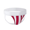 Red and white striped Fizx James Knit Jockstrap on a white background