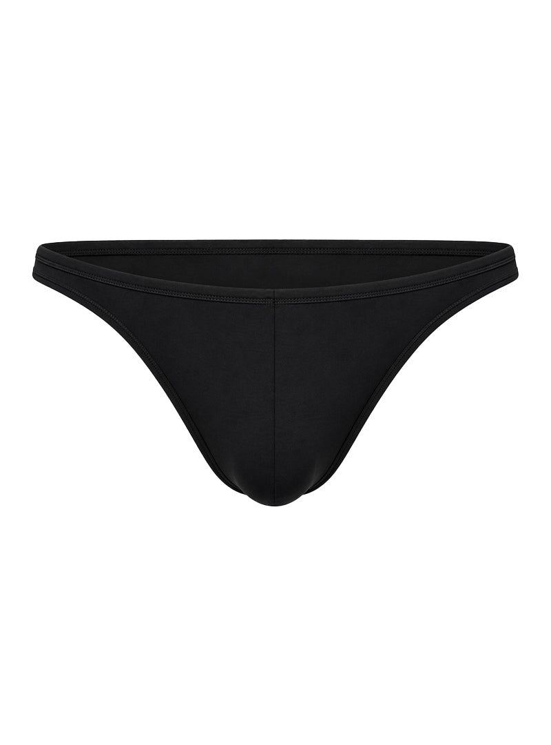 Black Fizx SleekLine Rayon Thong With Plus Pouch on a white background