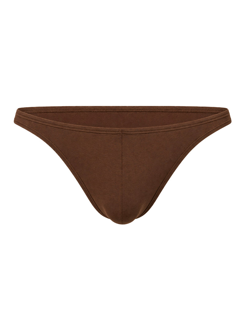 Brown  Fizx SleekLine Rayon Thong With Plus Pouch on a white background