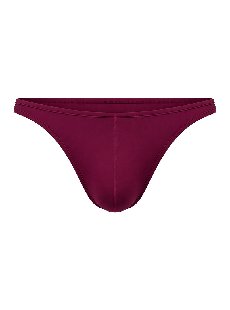 Wine  Fizx SleekLine Rayon Thong With Plus Pouch on a white background