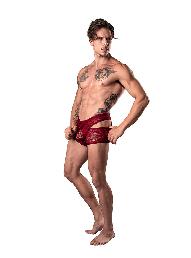 MALE POWER LUCIFER LACE CUTOUT SHORT