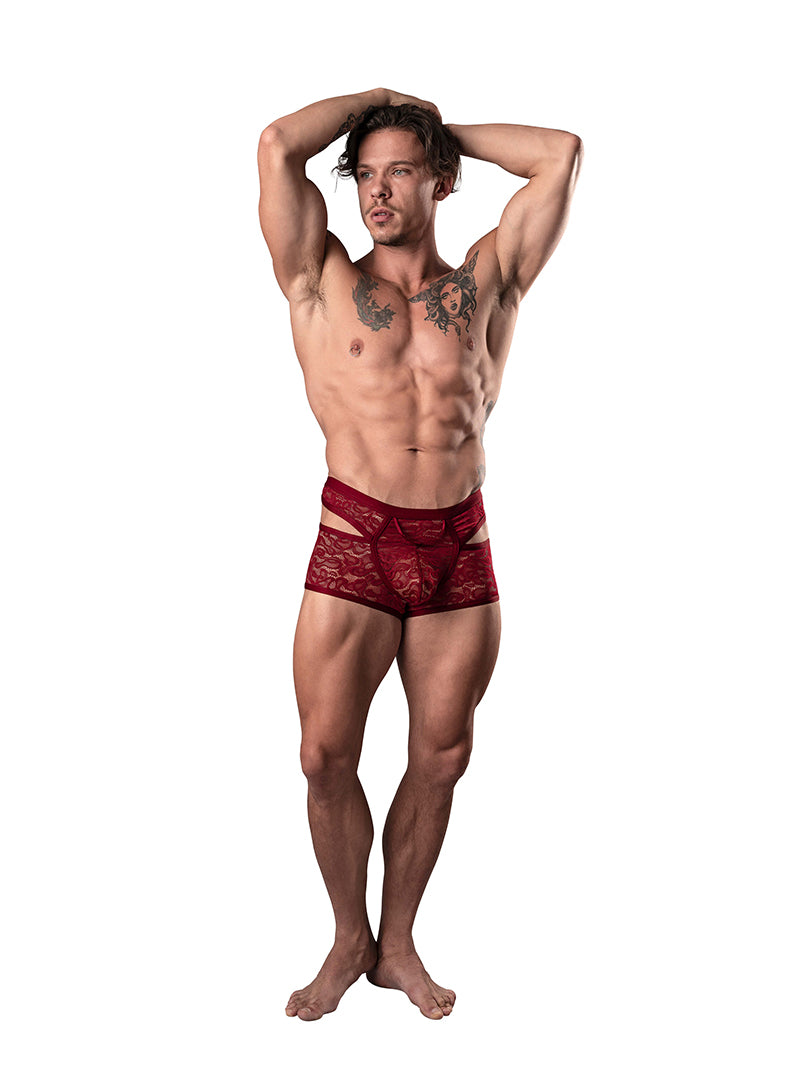 MALE POWER LUCIFER LACE CUTOUT SHORT