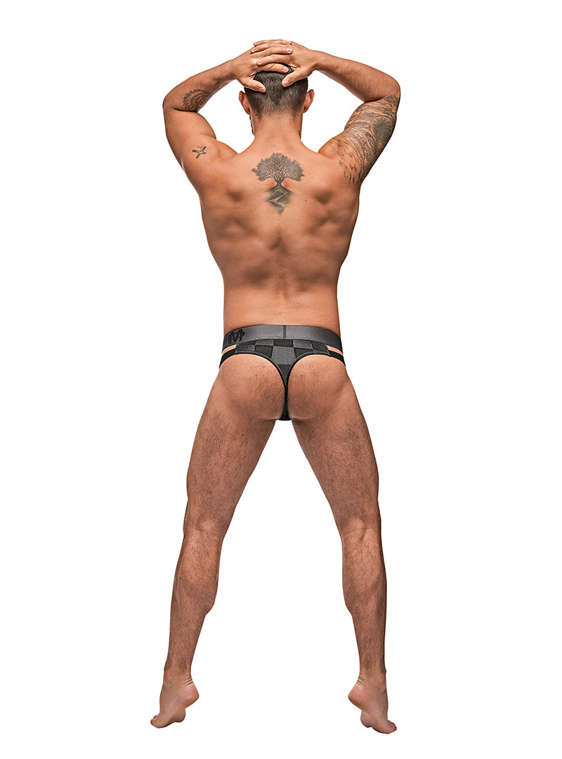 Male Power Check'd Mate Cutout Thong