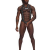 Male Power Elastic Studded Harness with Ring
