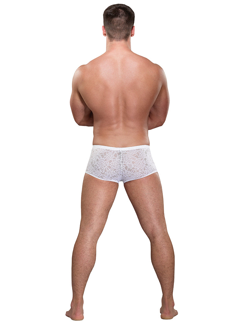 Male Power Stretch Lace Mini Trunk