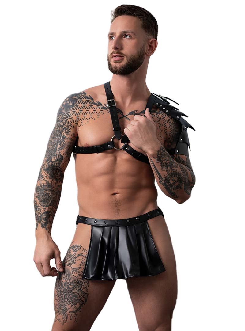 Male Power Fetish Mini Gladiator Skirt