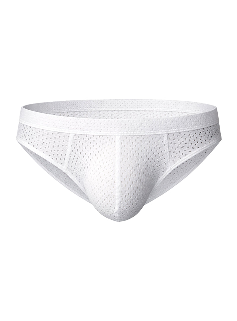 White Pride Mesh Bunz Brief with Plus Pouch, Men's Mesh Underwear