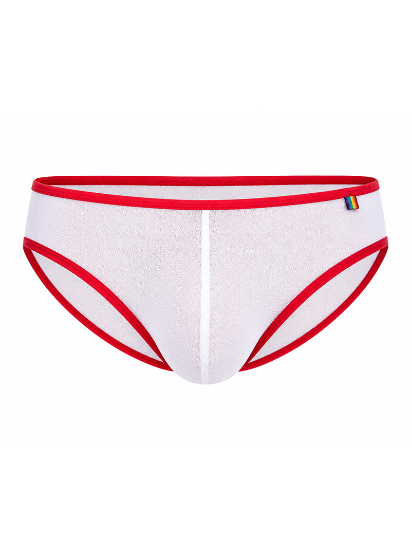 White Pride Mesh Gossamer Bikini