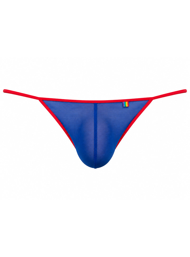 Blue Pride Mesh Gossamer G-String