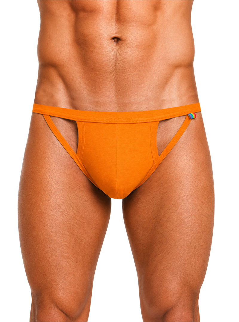 Pride Solid Slinger G-String for Men Orange Front