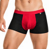Man wearing black Pride Ultra Stretch Amplify Trunk on a white background, front view