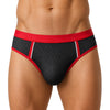 Black Stretch Mesh Brief Front