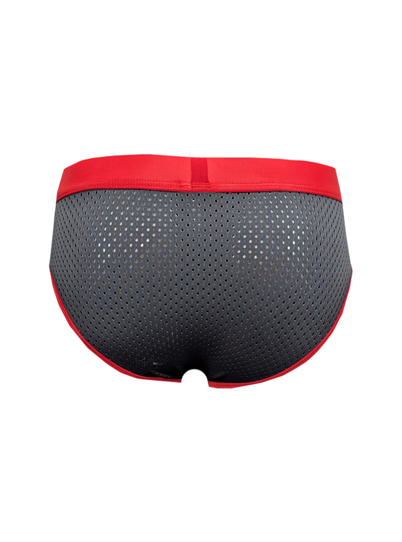 Black Stretch Mesh Brief Back