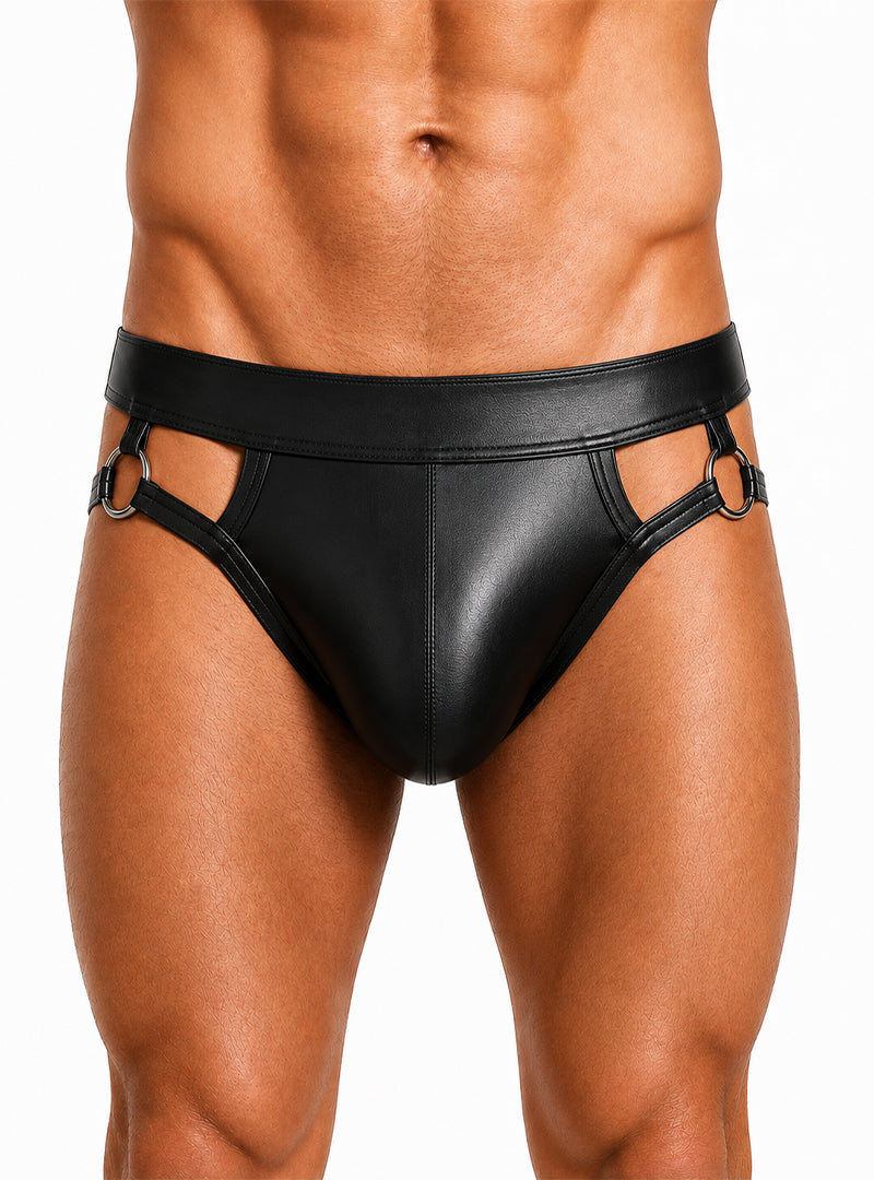 Black TARTARUS RING JOCKSTRAP Model Front