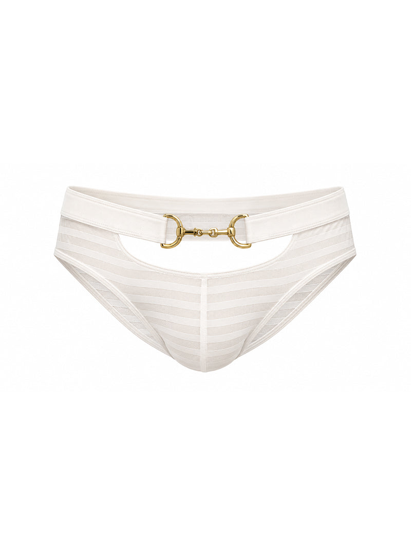White Tartarus Buckle Brief