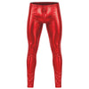 Red Tartarus Coated Low Rise Legging With Zipper Front