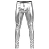 Silver Tartarus Coated Low Rise Legging With Zipper Front