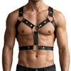 Black Tartarus Faux Leather Ring Harness Front