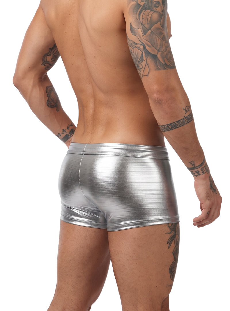 Tartarus Metallic Trunk, Men's Shiny Stretch Swimwear