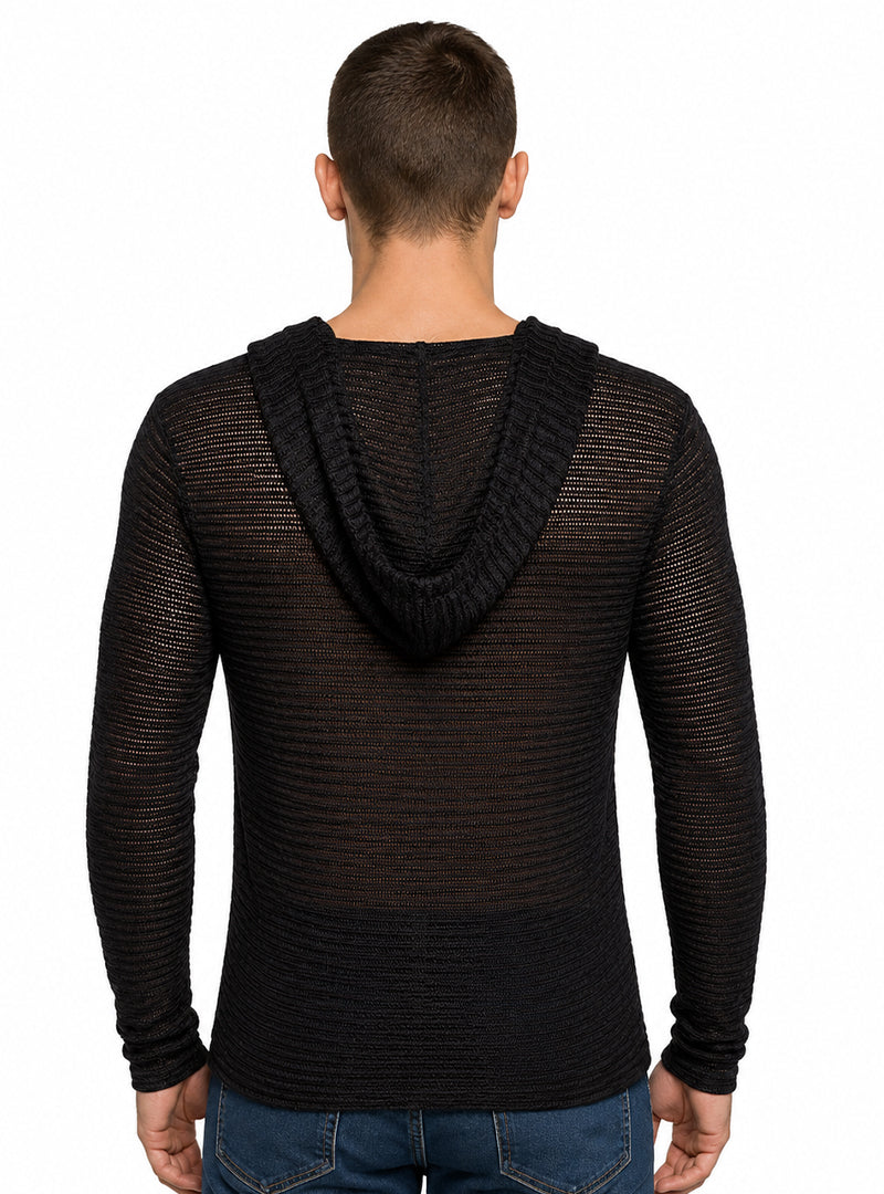 Black Undergear POV Resort Sheer Hoodie Back