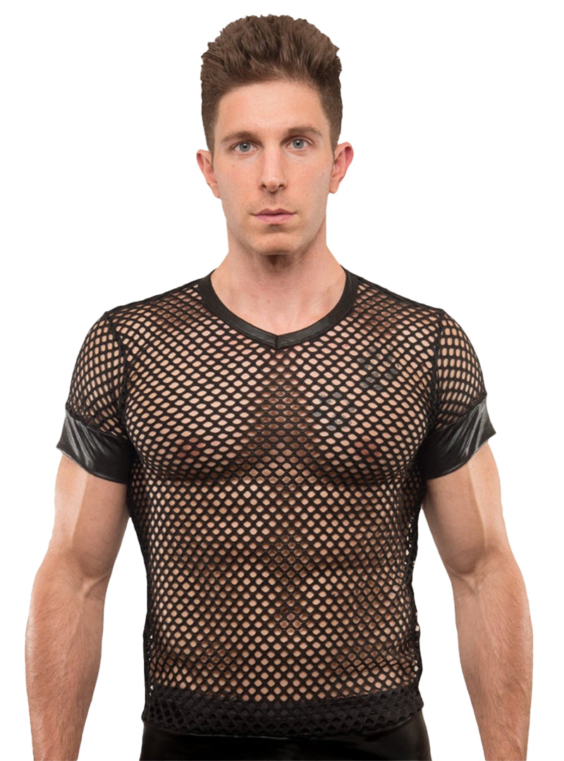 Undergear V-Neck Fishnet T-Shirt