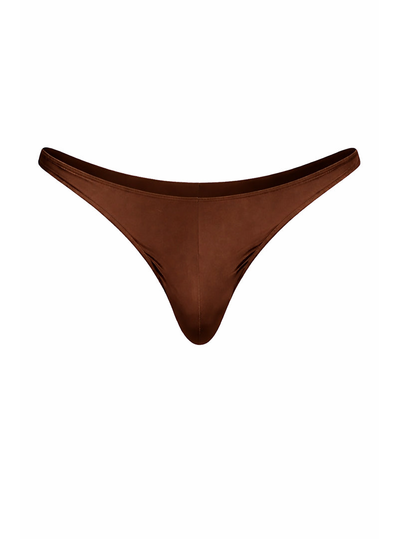 Brown Fizx Rayon Thong, Men's Low Rise Underwear on a white background