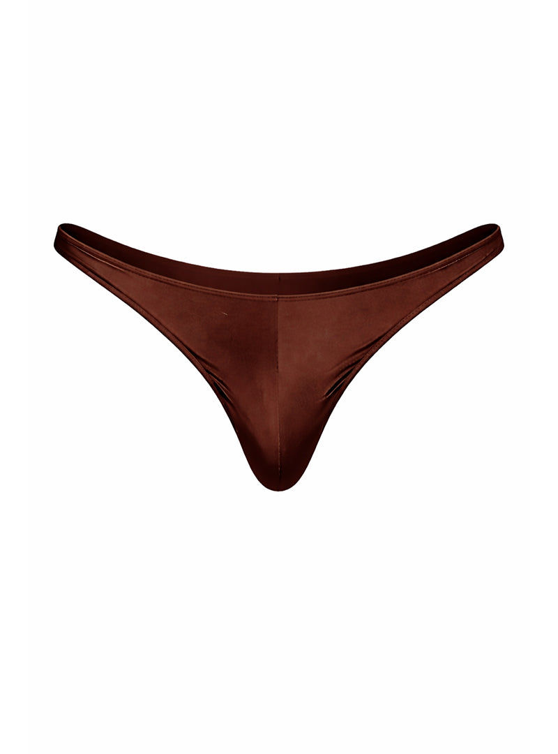 Coffee Fizx Rayon Thong, Men's Low Rise Underwear on a white background