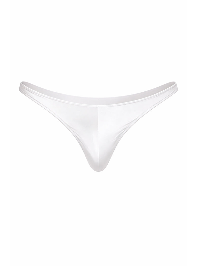White Fizx Rayon Thong, Men's Low Rise Underwear on a white background
